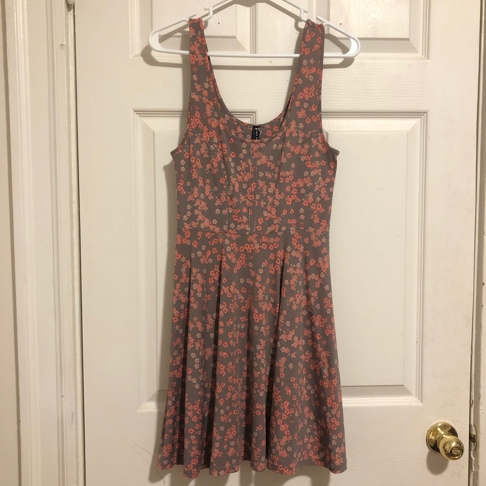 Free People gray and pink / coral floral dress